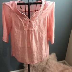 Peach Colored 3/4 Sleeve Top